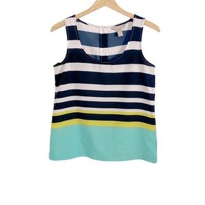 Banana Republic Factory Multicolor Nautical Stripe Sleeveless Top, Petite XS